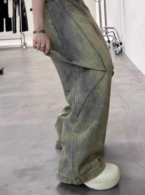 デニム ハイウェスト バギーパンツ ワイド ゆったり