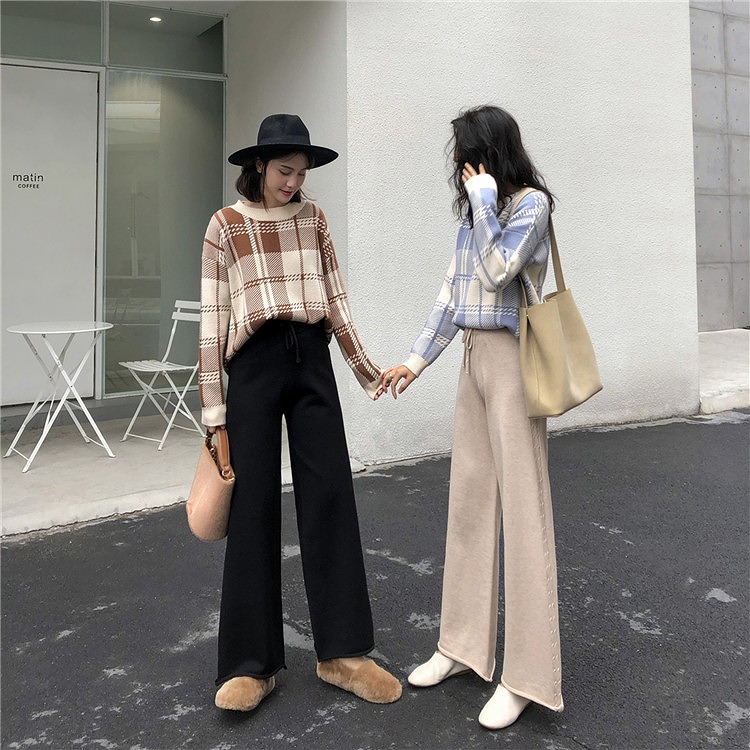  バギーパンツ 体型カバーワイドスラックス着痩せハイウエスト無地