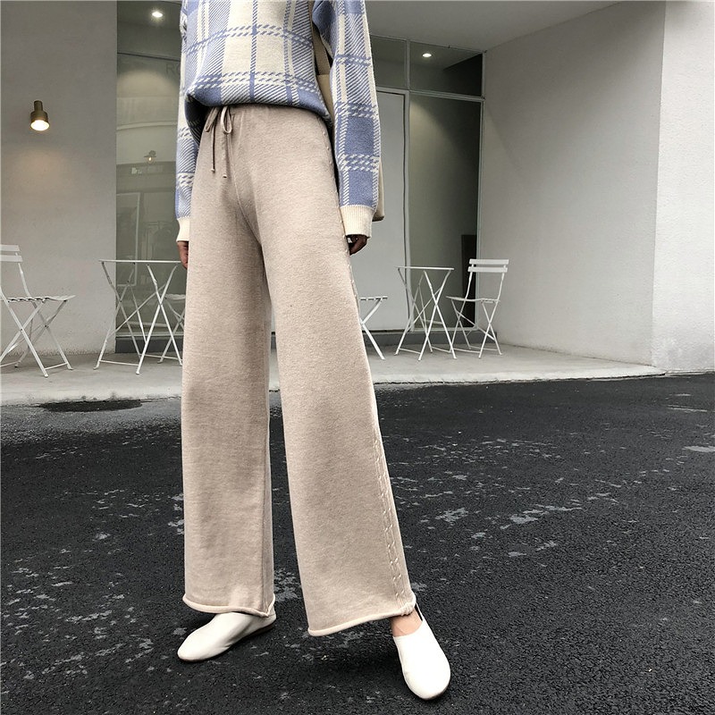  バギーパンツ 体型カバーワイドスラックス着痩せハイウエスト無地