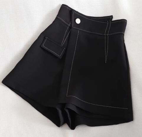  バギーパンツ レディース ハイウエスト ワイド ショートパンツ