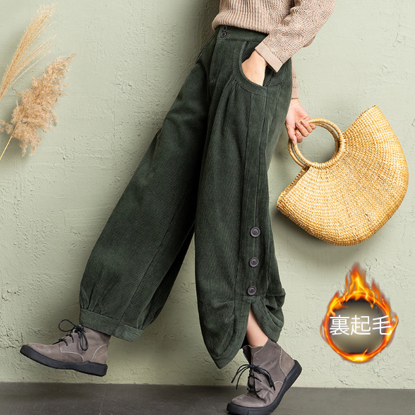 送料無料 コーデュロイ バギーパンツ ゆったり ウエストゴム