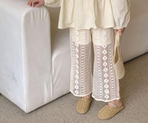  バギーパンツ 子供服 女の子 レース ワイド パンツ 韓国風 ズボン 夏