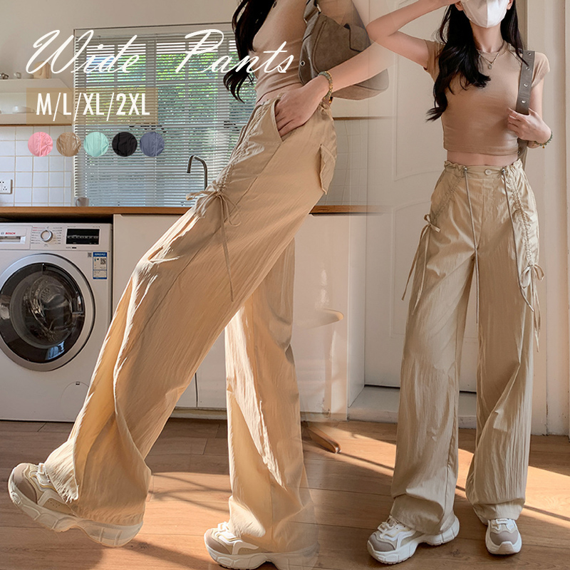  バギーパンツ 新作レディース カーゴワイドパンツ 体型カバー ダンス衣装