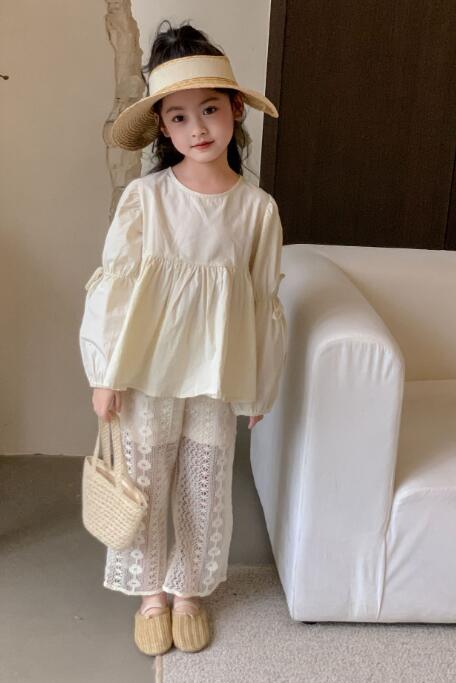  バギーパンツ 子供服 女の子 レース ワイド パンツ 韓国風 ズボン 夏