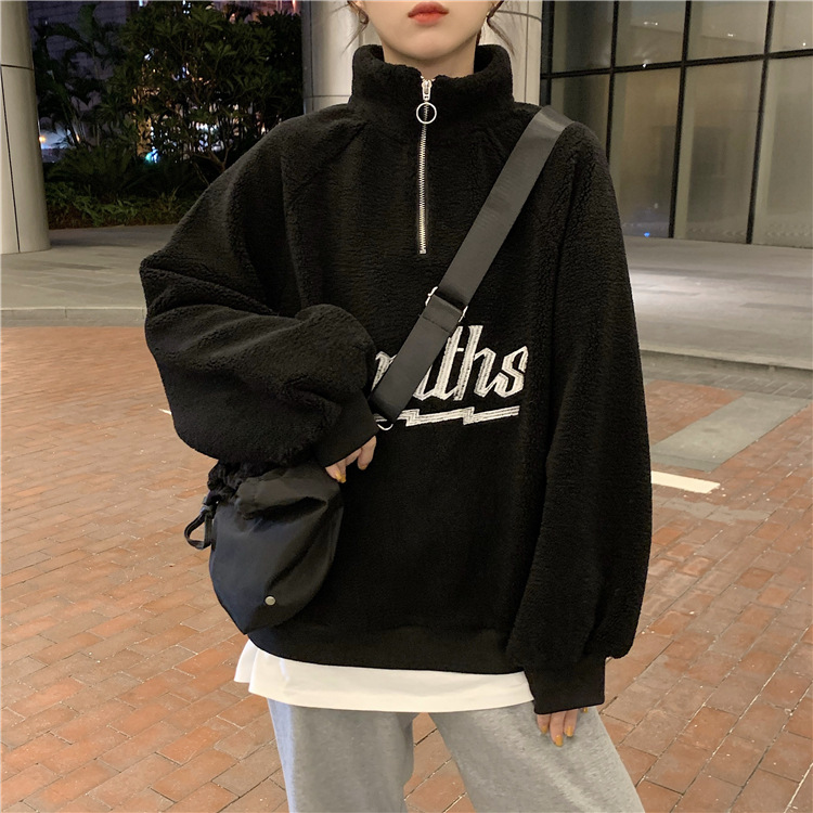  バギーパンツ レディース ロゴ入り ハーフジップ スウェット ゆったり 大きめサイズ