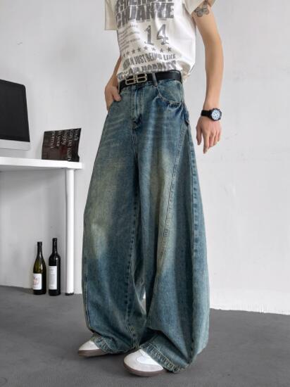  バギーパンツ 2025年春夏デニムワイドパンツ ゆったりバギーボトムス