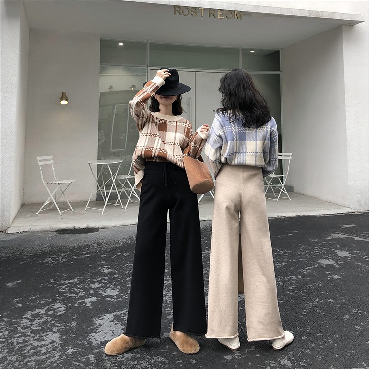  バギーパンツ 体型カバーワイドスラックス着痩せハイウエスト無地