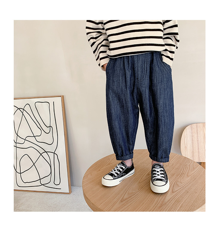  バギーパンツ 男の子用デニムテーパードパンツ 韓国風子供服