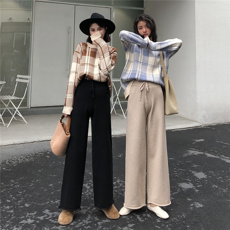  バギーパンツ 体型カバーワイドスラックス着痩せハイウエスト無地