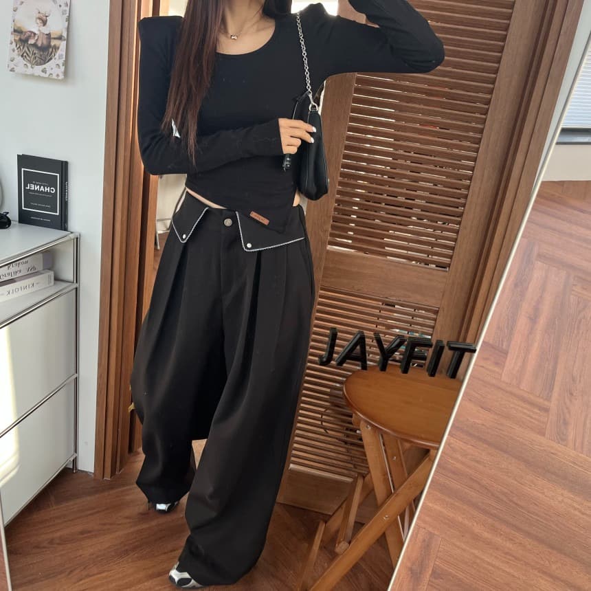  バギーパンツ 今季必須アイテム 上品デザイン ワイドスタイル パンツ