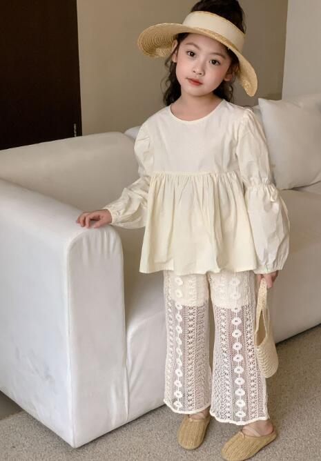  バギーパンツ 子供服 女の子 レース ワイド パンツ 韓国風 ズボン 夏