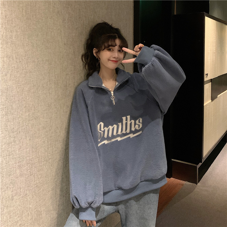  バギーパンツ レディース ロゴ入り ハーフジップ スウェット ゆったり 大きめサイズ