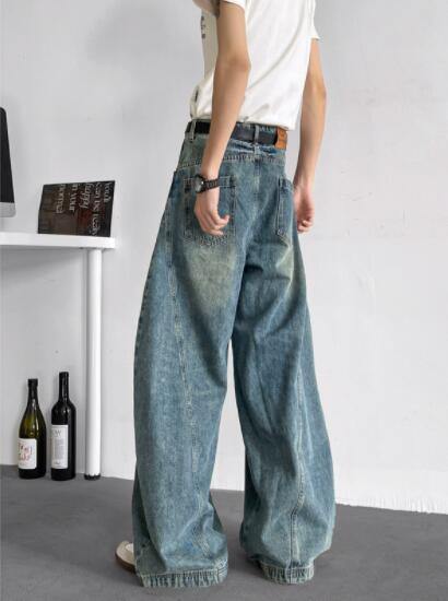  バギーパンツ 2025年春夏デニムワイドパンツ ゆったりバギーボトムス