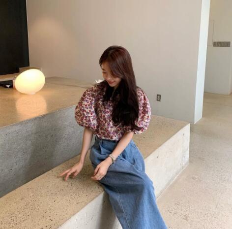  バギーパンツ 女性用デニムワイドバギーパンツ ゆったりボトムス