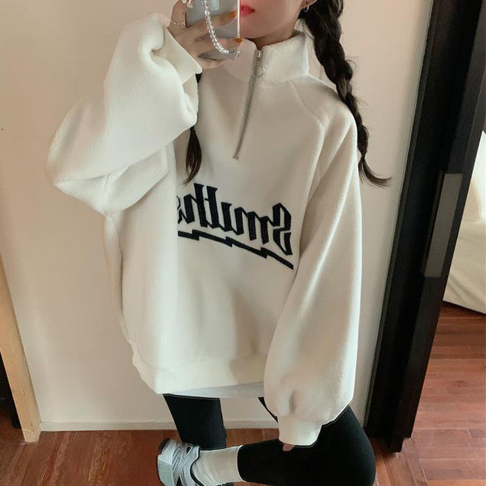  バギーパンツ レディース ロゴ入り ハーフジップ スウェット ゆったり 大きめサイズ