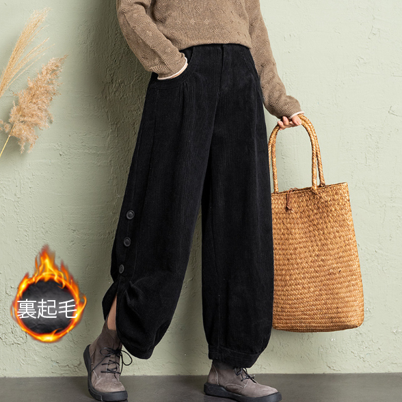 送料無料 コーデュロイ バギーパンツ ゆったり ウエストゴム