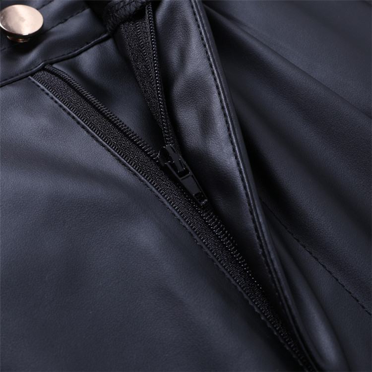  バギーパンツ ワイド合皮パンツ ハイウエスト無地レザー調秋冬