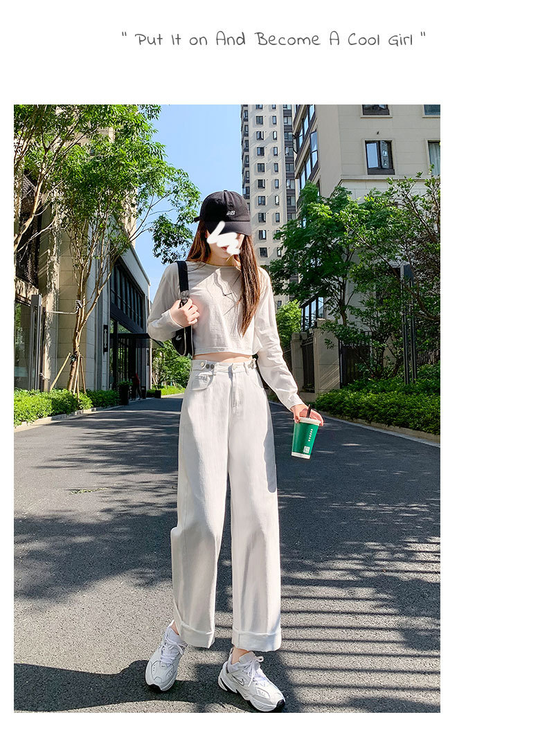  バギーパンツ 新作レディースゆったりハイウエストデニムワイドパンツ