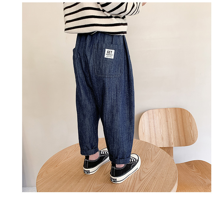  バギーパンツ 男の子用デニムテーパードパンツ 韓国風子供服