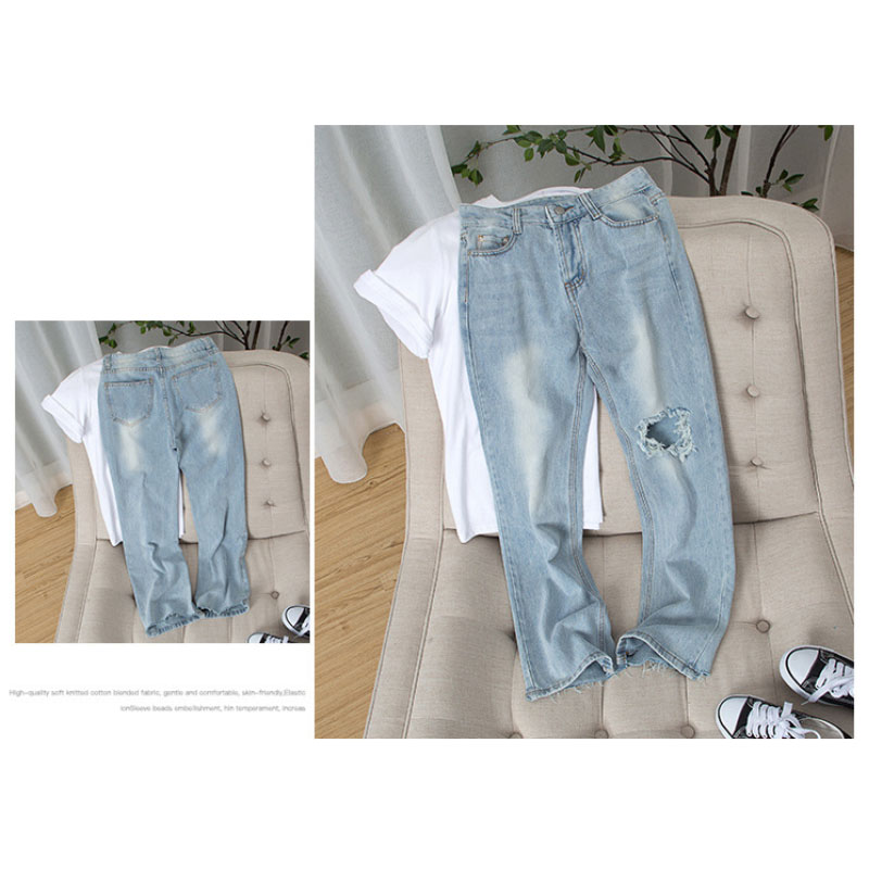  バギーパンツ レディース ハイウエスト ダメージデニム ゆったりワイドパンツ