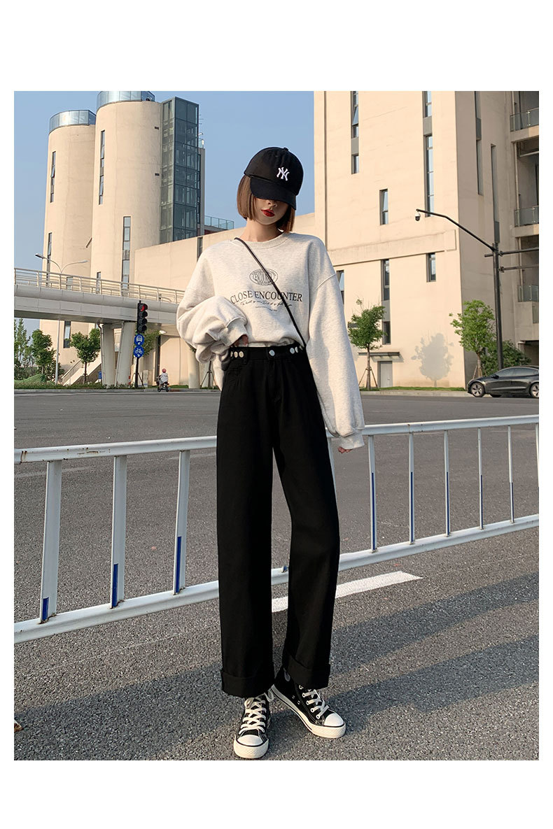  バギーパンツ 新作レディースゆったりハイウエストデニムワイドパンツ