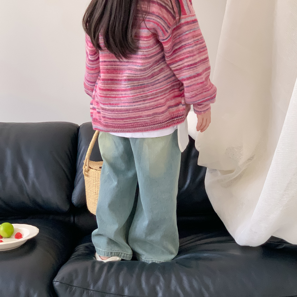 韓国子供服 デニム バギーパンツ キッズ ゆったり カジュアル