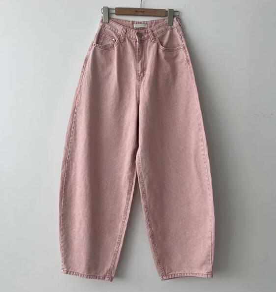  バギーパンツ ハート刺繍デニムワイドパンツ バギーシルエット