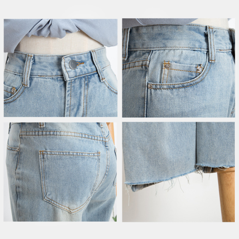  バギーパンツ レディース ハイウエスト ダメージデニム ゆったりワイドパンツ