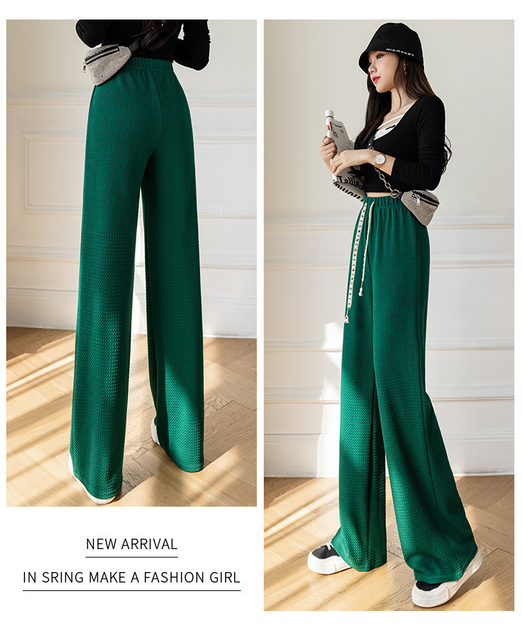  バギーパンツ 2024新作スウェット生地ワッフル素材ワイドパンツゴムウエスト