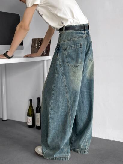  バギーパンツ 2025年春夏デニムワイドパンツ ゆったりバギーボトムス