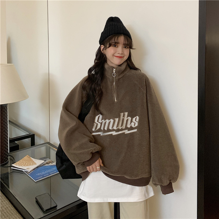  バギーパンツ レディース ロゴ入り ハーフジップ スウェット ゆったり 大きめサイズ