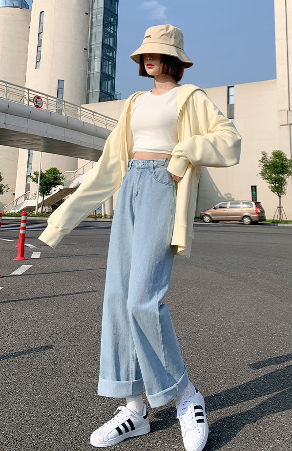  バギーパンツ 2025新作レディースハイウエストデニムゆったりバギーパンツ