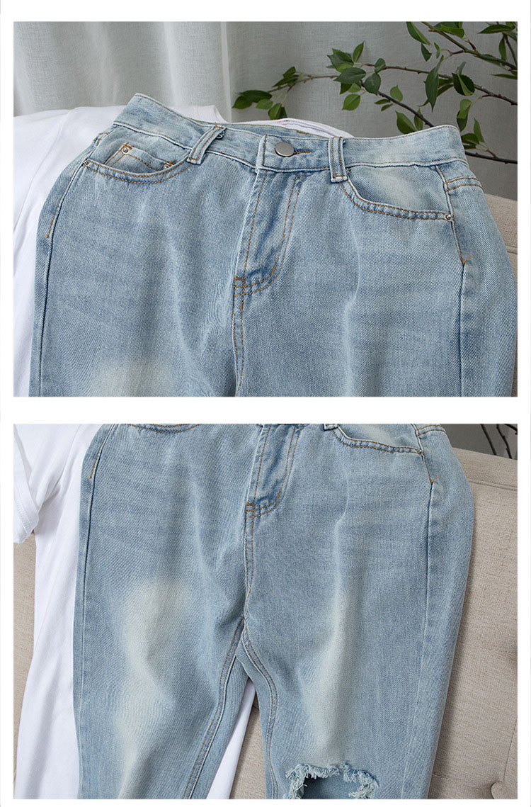  バギーパンツ レディース ハイウエスト ダメージデニム ゆったりワイドパンツ