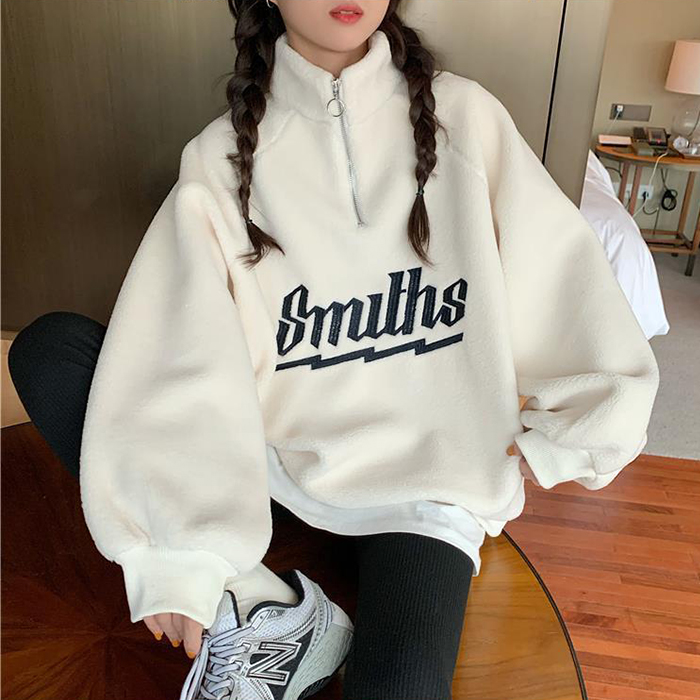  バギーパンツ レディース ロゴ入り ハーフジップ スウェット ゆったり 大きめサイズ