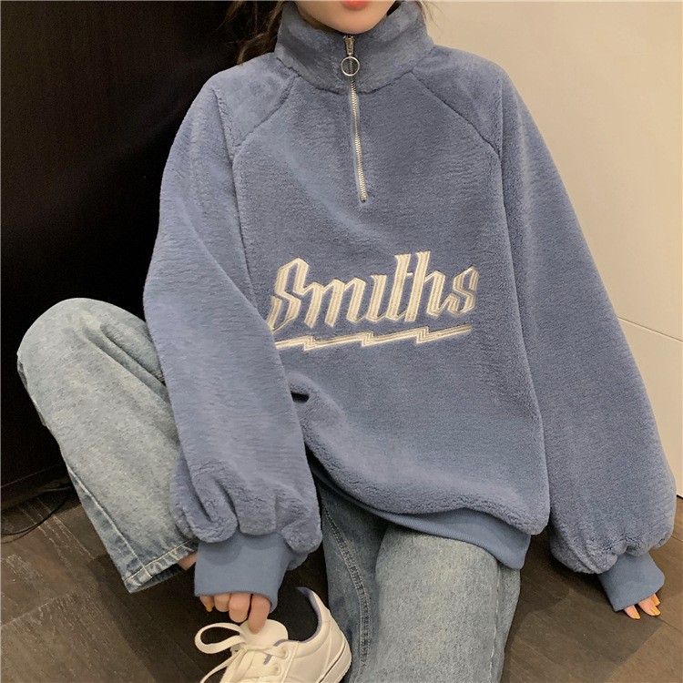  バギーパンツ レディース ロゴ入り ハーフジップ スウェット ゆったり 大きめサイズ