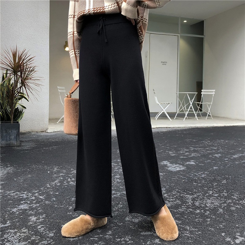  バギーパンツ 体型カバーワイドスラックス着痩せハイウエスト無地