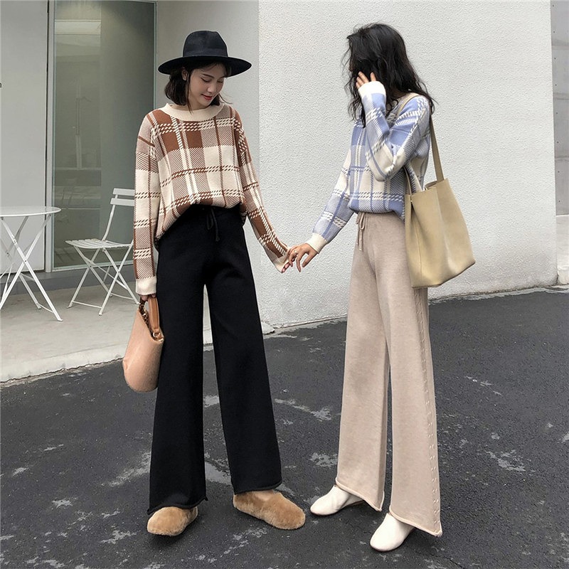  バギーパンツ 体型カバーワイドスラックス着痩せハイウエスト無地