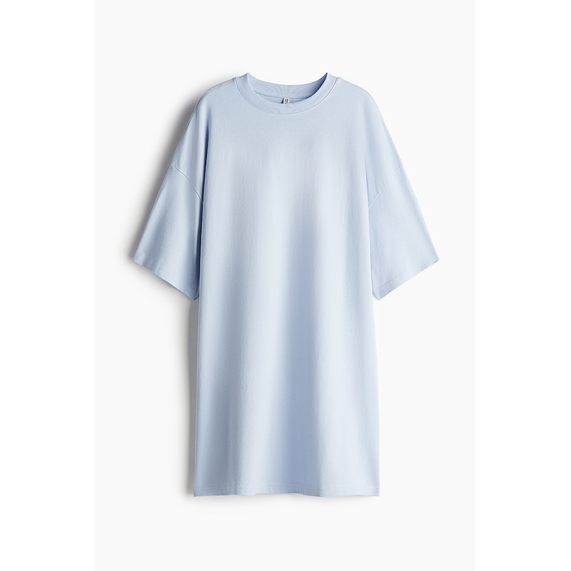 オーバーサイズTシャツ ゆったり横縞ミニワンピース