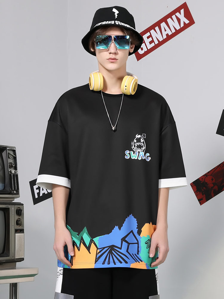 オーバーサイズTシャツ ストリートグラフィティ ゆったりＴシャツ