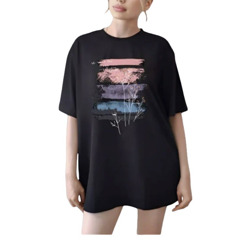 オーバーサイズTシャツ 風景アート ゆったり半袖シャツ