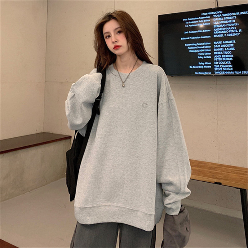 オーバーサイズTシャツ ゆったり長袖スウェットトップス