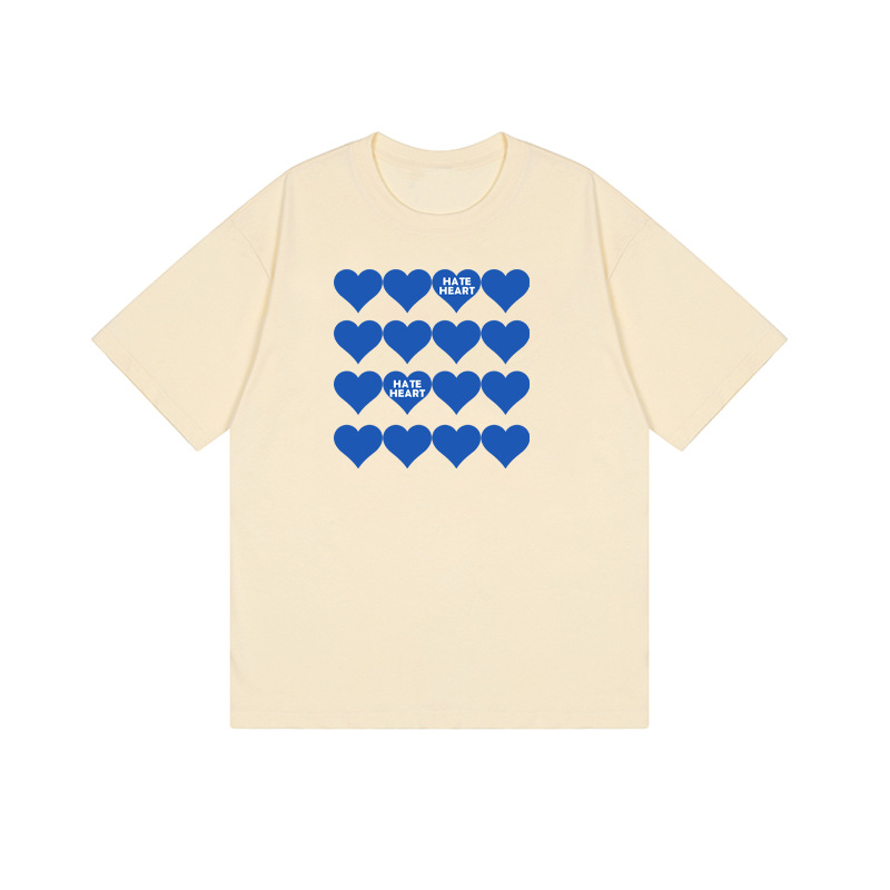 オーバーサイズTシャツ 心並べデザインゆったり半袖