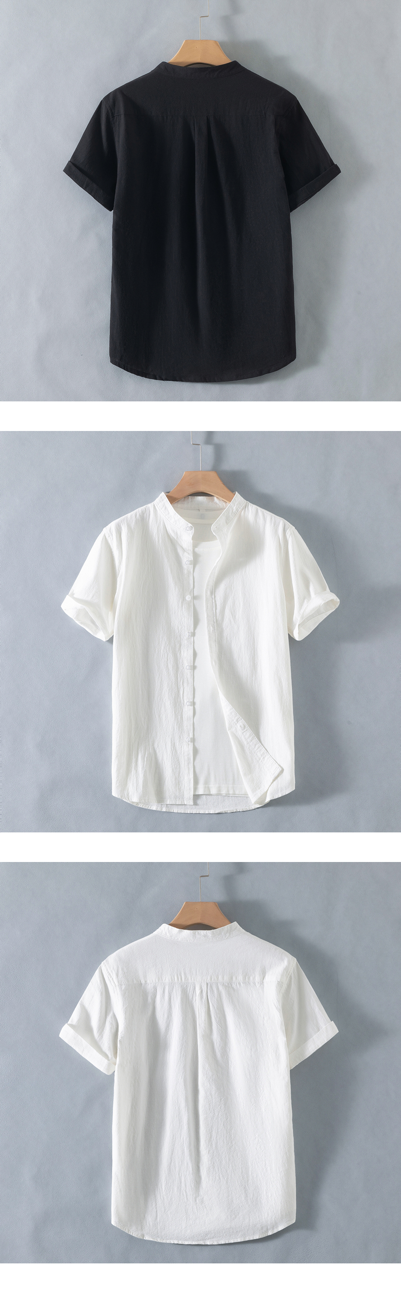 オーバーサイズTシャツ 立ち襟リネン風ゆったりプルオーバー