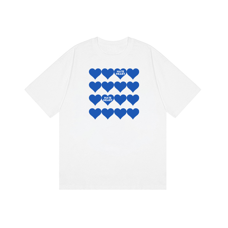 オーバーサイズTシャツ 心並べデザインゆったり半袖