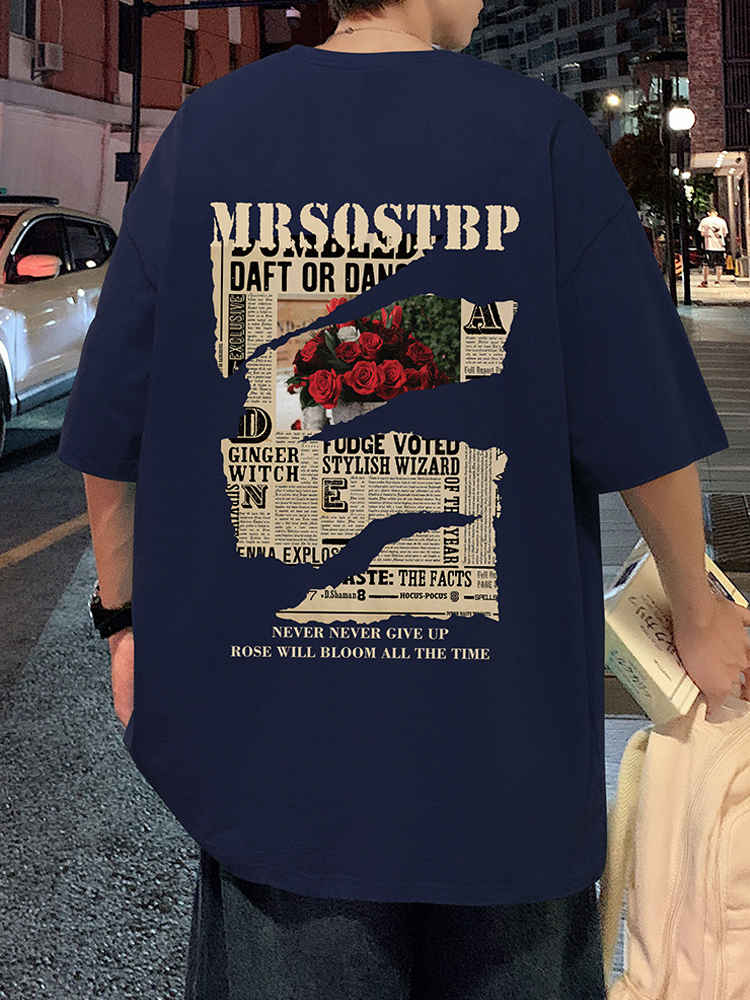 オーバーサイズTシャツ 諦めない気持ちが伝わるプリント半袖