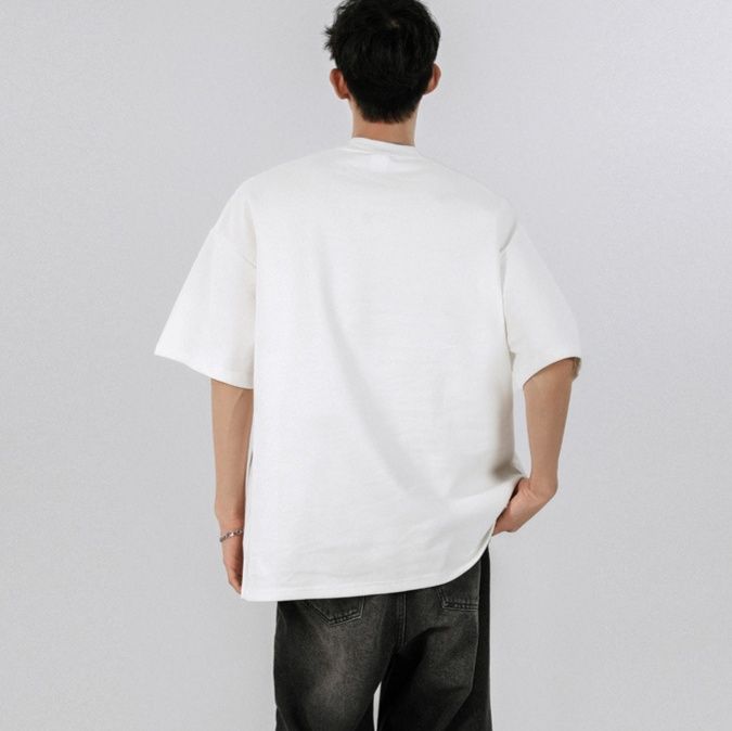 オーバーサイズTシャツ メンズオーバーサイズ半袖シャツ ロゴプリント黒