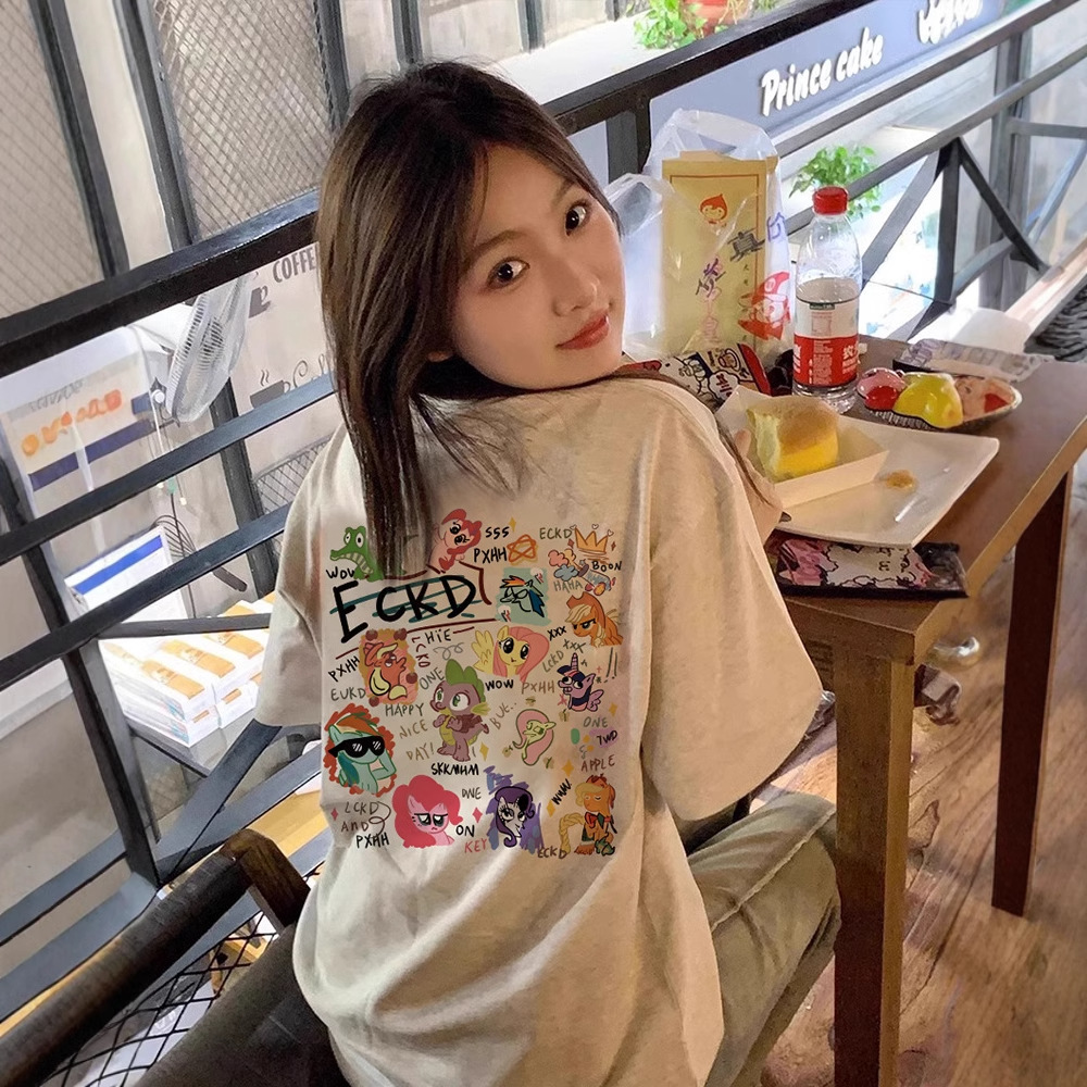 オーバーサイズTシャツ ポップアート落書き風ゆったり半袖