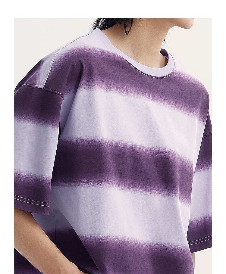オーバーサイズTシャツ ぼかしボーダーオーバーシルエット