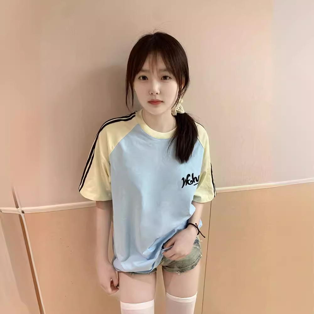 オーバーサイズTシャツ バイカラーラグラン切替ゆるシルエット