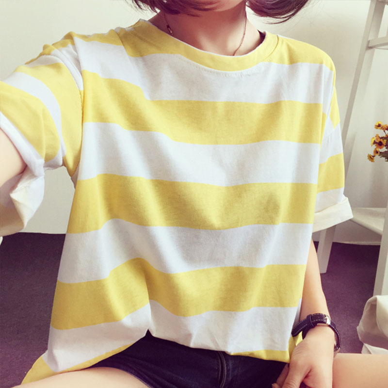 オーバーサイズTシャツ 太ボーダーゆったりシルエット半袖